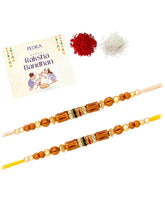 Peora Rudraksha Beads Rakhi for Brother | Set of 2