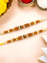 Peora Rudraksha Beads Rakhi for Brother | Set of 2