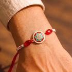 Peora Red Green Kundan Rakhi for Brother | Set of 2