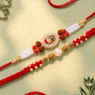 Peora Rudraksha Kundan Rakhi for Brother | Set of 2