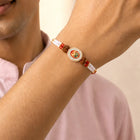 Peora Rudraksha Kundan Rakhi for Brother | Set of 2