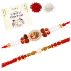 Peora Rudraksha Kundan Rakhi for Brother | Set of 2