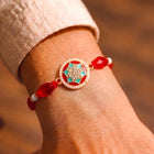 Peora Red Green Kundan Rakhi for Brother | Set of 2