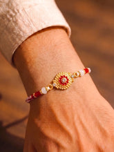 Peora Red Green Kundan Rakhi for Brother | Set of 2