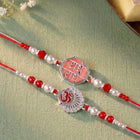 Peora Oxidized Om Rakhi for Brother | Set of 2