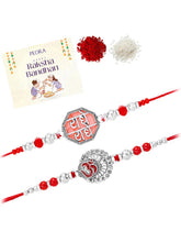Peora Oxidized Om Rakhi for Brother | Set of 2