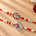 Peora Oxidized Silver Om Rakhi for Brother | Set of 2