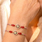 Peora Kundan Beaded Rakhi for Brother | Set of 2