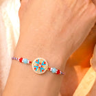 Peora Blue Meenakari Disc Rakhi for Brother | Set of 2