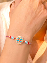 Peora Blue Meenakari Disc Rakhi for Brother | Set of 2