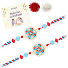 Peora Blue Meenakari Disc Rakhi for Brother | Set of 2