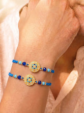 Peora Blue Evil Eye Disc Rakhi for Brother | Set of 2