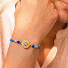 Peora Blue Evil Eye Disc Rakhi for Brother | Set of 2