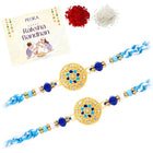 Peora Blue Evil Eye Disc Rakhi for Brother | Set of 2