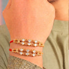 Peora Kundan Studded Rakhi for Brother | Set of 2
