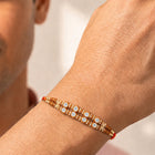 Peora Kundan Studded Rakhi for Brother | Set of 2