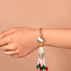 Peora Tasselled Pearl Rakhi for Brother | Set of 2