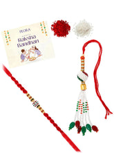 Peora Tasselled Pearl Rakhi for Brother | Set of 2