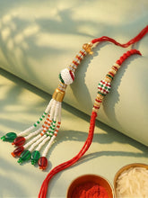 Peora Tasselled Pearl Rakhi for Brother | Set of 2