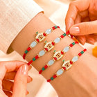 Peora Golden Green Bead Rakhi for Brother | Set of 4