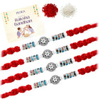 Peora Oxidized Silver Rakhi for Brother | Set of 4