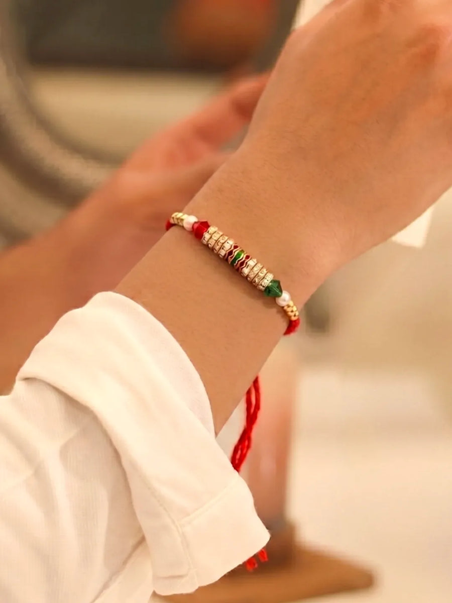 Peora Colourful Beaded Rakhi for Brother | Set of 4