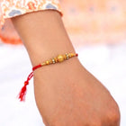 Peora Rudraksha Wooden Bead Rakhi for Bhai| Set of 4