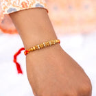 Peora Rudraksha Wooden Bead Rakhi for Bhai| Set of 4