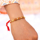 Peora Rudraksha Wooden Bead Rakhi for Bhai| Set of 4