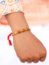 Peora Rudraksha Wooden Bead Rakhi for Bhai| Set of 4