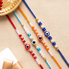 Peora Evil Eye Beaded Rakhi for Brother | Set of 4