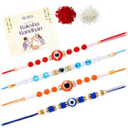 Peora Evil Eye Beaded Rakhi for Brother | Set of 4