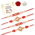 Peora Crystal Diamond Rakhi for Brother | Set of 4