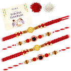 Peora Evil Eye Rudraksha Rakhi for Brother | Set of 4