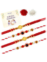 Peora Evil Eye Rudraksha Rakhi for Brother | Set of 4