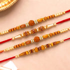 Peora Wooden Beads Rakhi for Brother | Set of 4