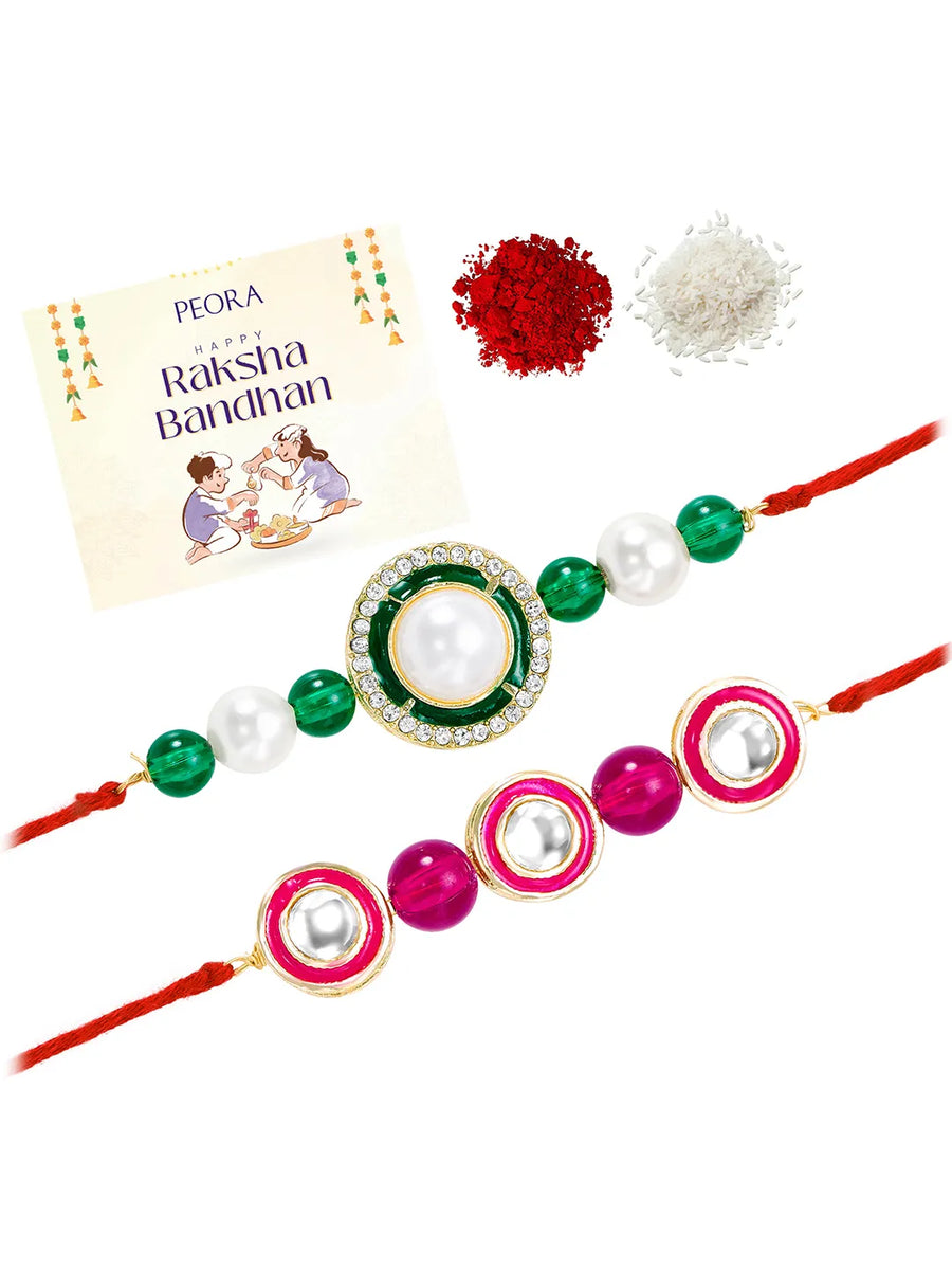 Peora Bonding Rakhi Set with Beads Touch
