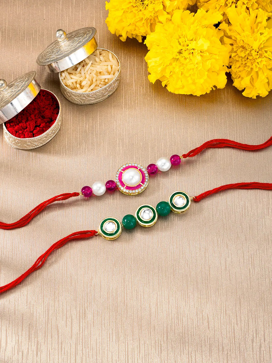 Peora Bonding Rakhi Thread Set with Beads Touch