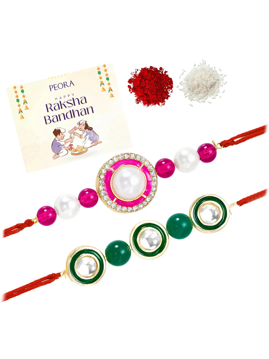 Peora Bonding Rakhi Thread Set with Beads Touch