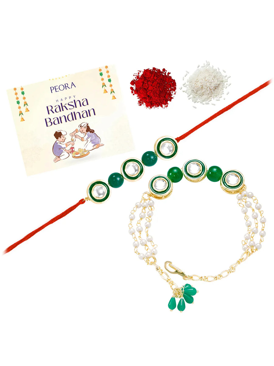Peora Lumba Rakhi Set for Bhaiya Bhabhi