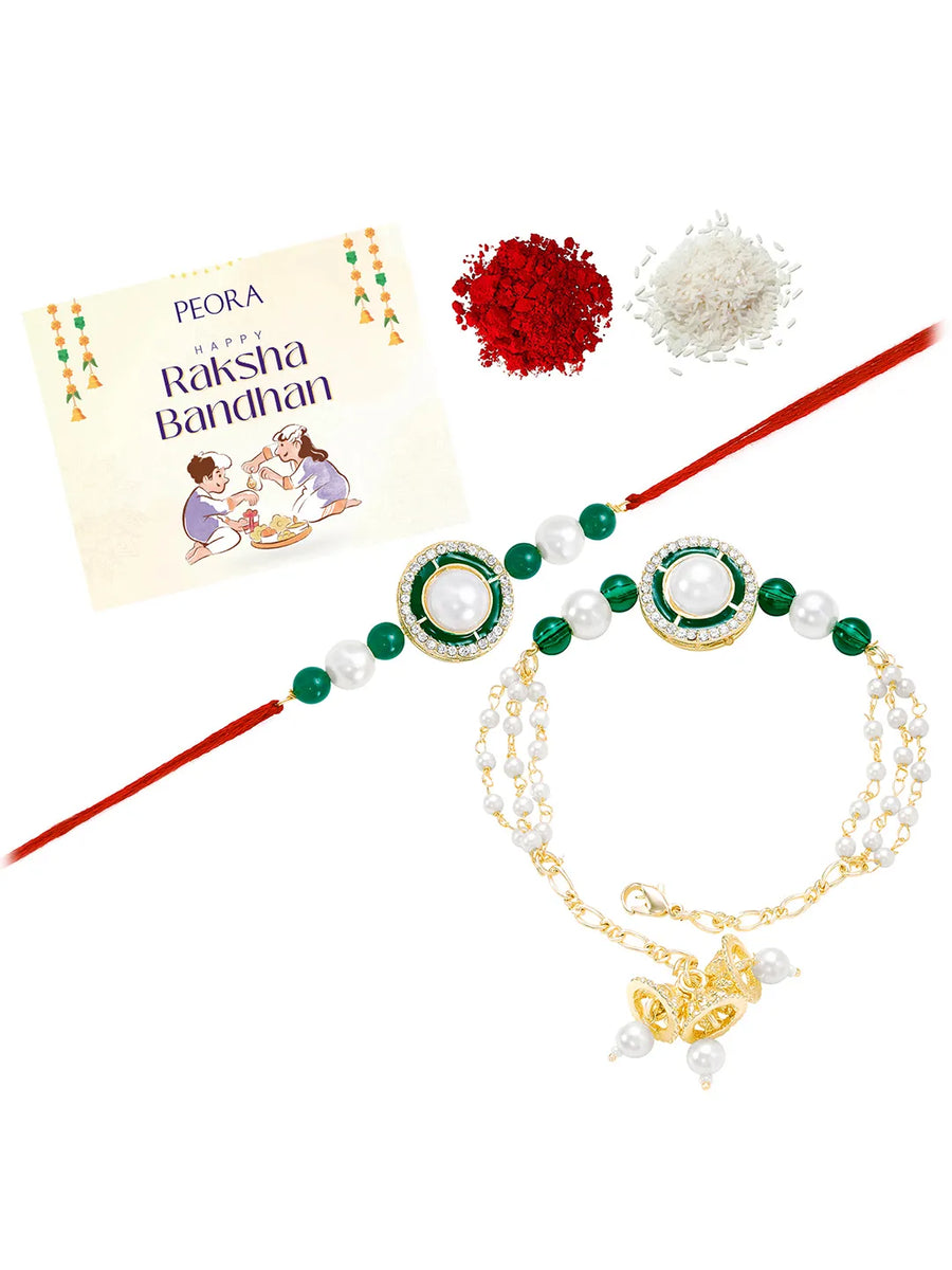 Peora Charming Rakhi Pair for Bhaiya Bhabhi