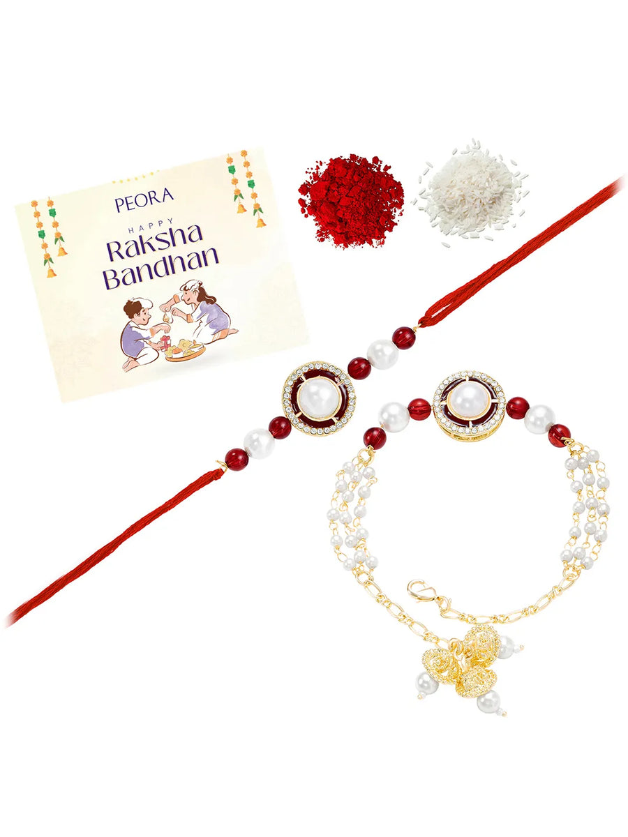 Peora Charming Rakhi Pair for Bhaiya Bhabhi