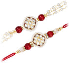 Dual Layer Kundan Lumba Rakhi Set