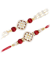 Dual Layer Kundan Lumba Rakhi Set