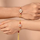 Gleaming Beads Rakhi-Lumba Pair