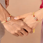 Gleaming Beads Rakhi-Lumba Pair