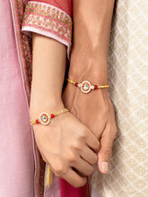 Gleaming Beads Rakhi-Lumba Pair