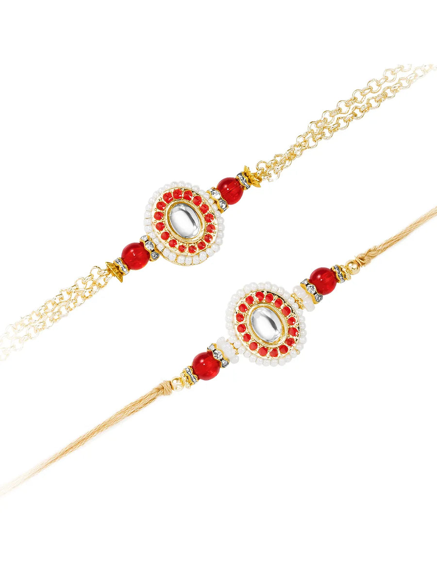 Gleaming Beads Rakhi-Lumba Pair