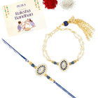 Intricate Meena Work Rakhi Set for Couple