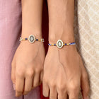 Intricate Meena Work Rakhi Set for Couple